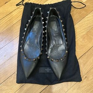 Valentino Black Studded Flats